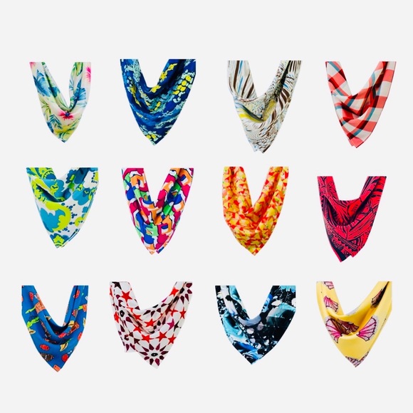 NWT Dozen Gifting Bundle Silklette 100% Silk Bandanas/Kerchiefs + Gift Packaging